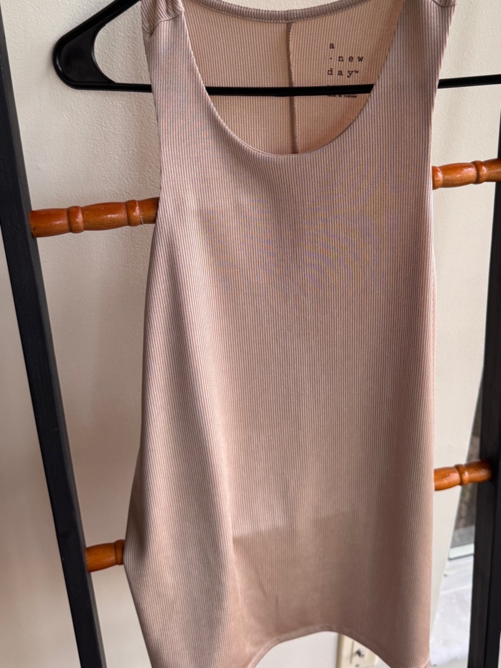 a new day Beige Ribbed Racerback Tank - Picture 2 of 4